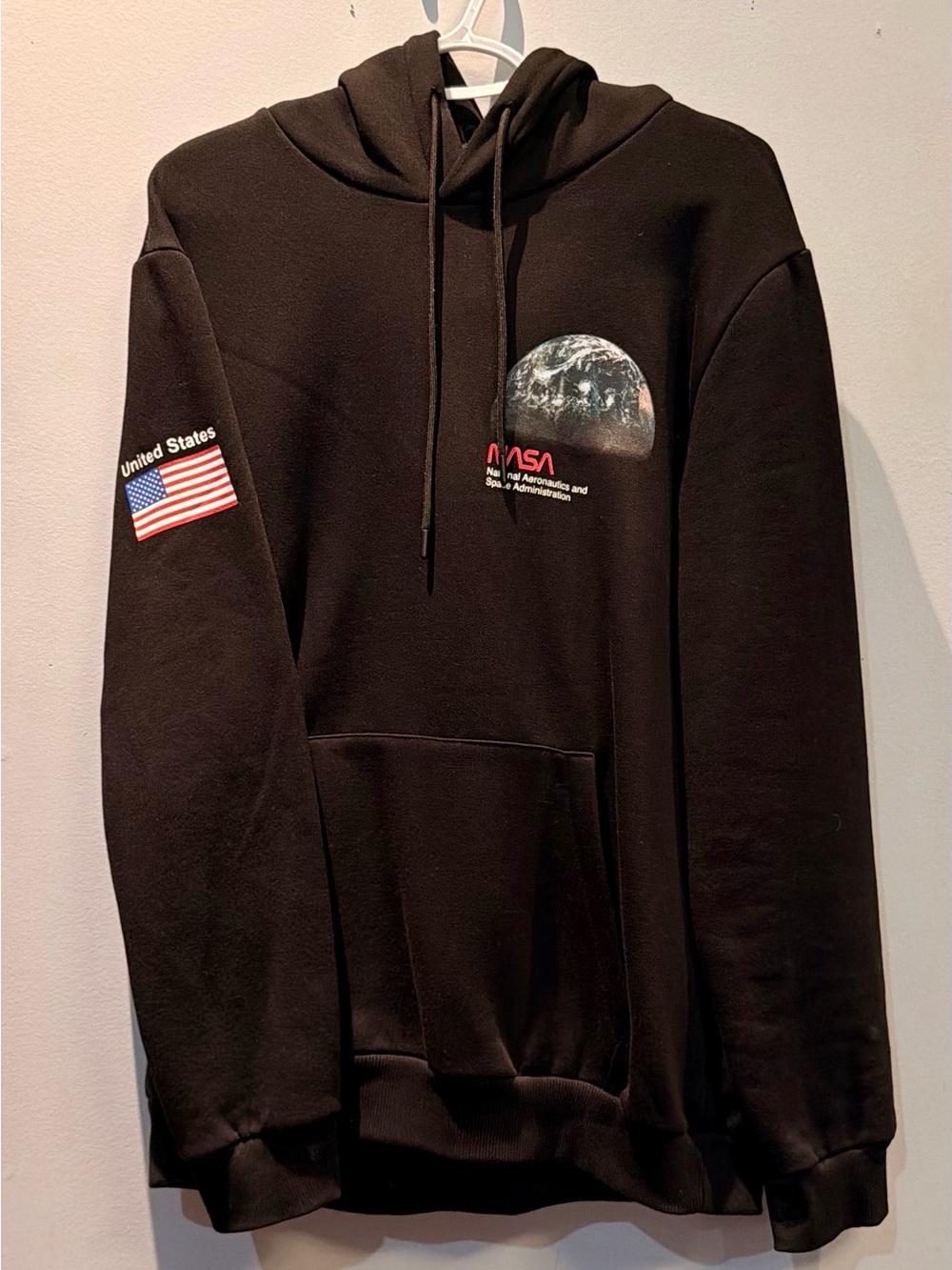 Black Graphic Hoodie - Men’s Pullover with Earth Print